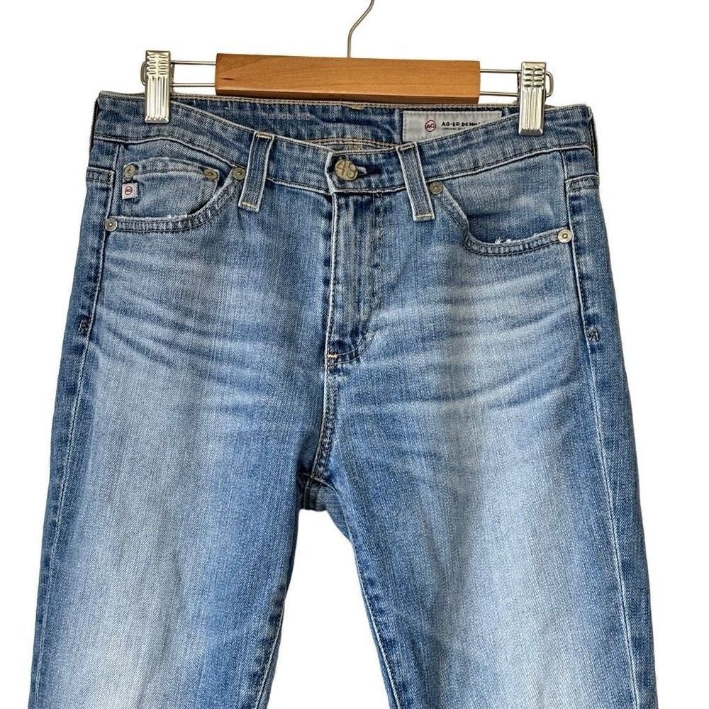 AG Adriano Goldschmied The Jodi Crop side slit Jeans light Blue Denim size 25 - Picture 5 of 11